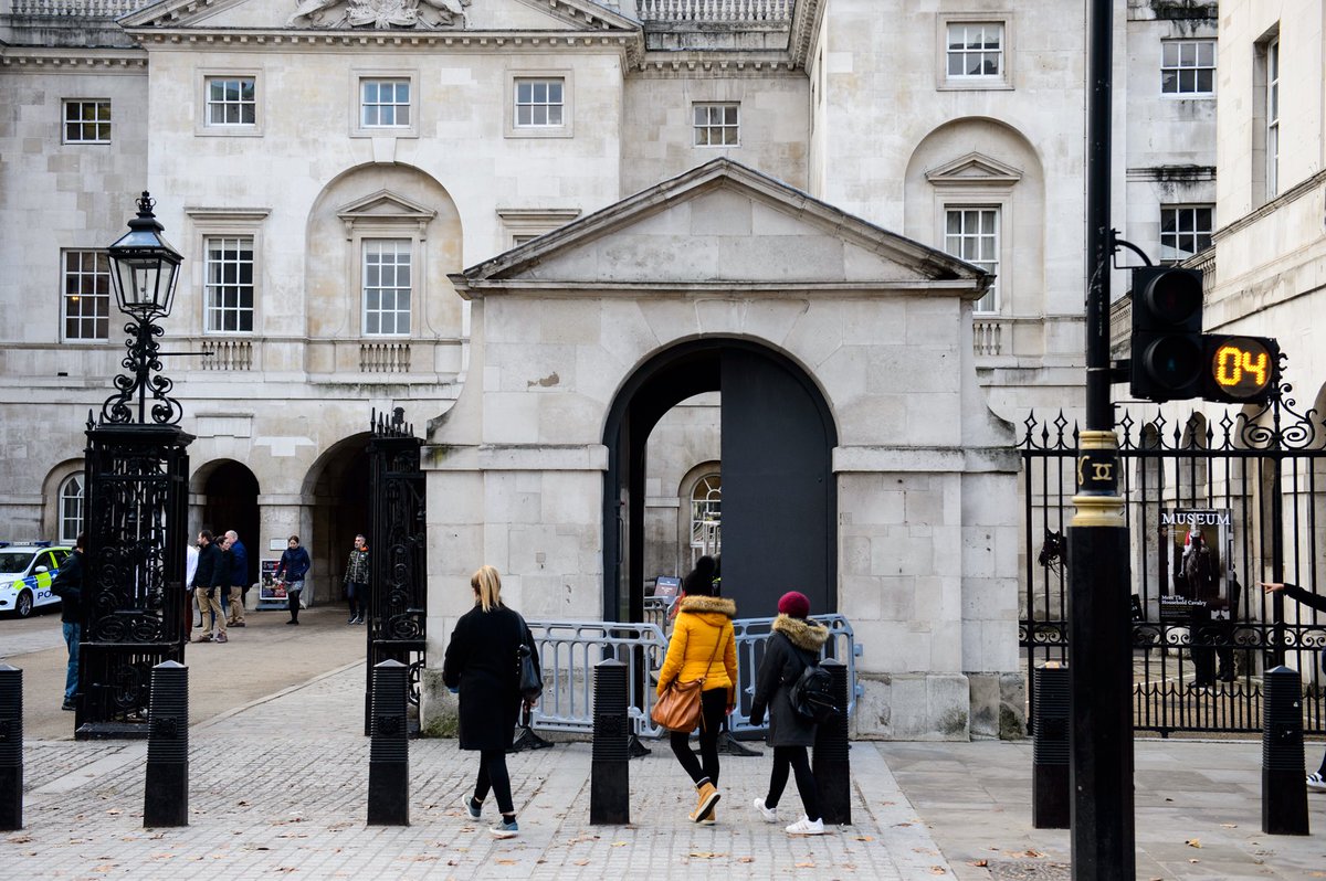 ArmyInLondon's tweet photo. There’s change afoot... It may not be Christmas yet but at Horse Guards we’re decorating! While our horse boxes are being refurbished the Queen’s Guard are carrying out their duties at new posts around the building. Can you spot them? They have already spotted you! #everwatchful https://t.co/PlLFYf7gtR