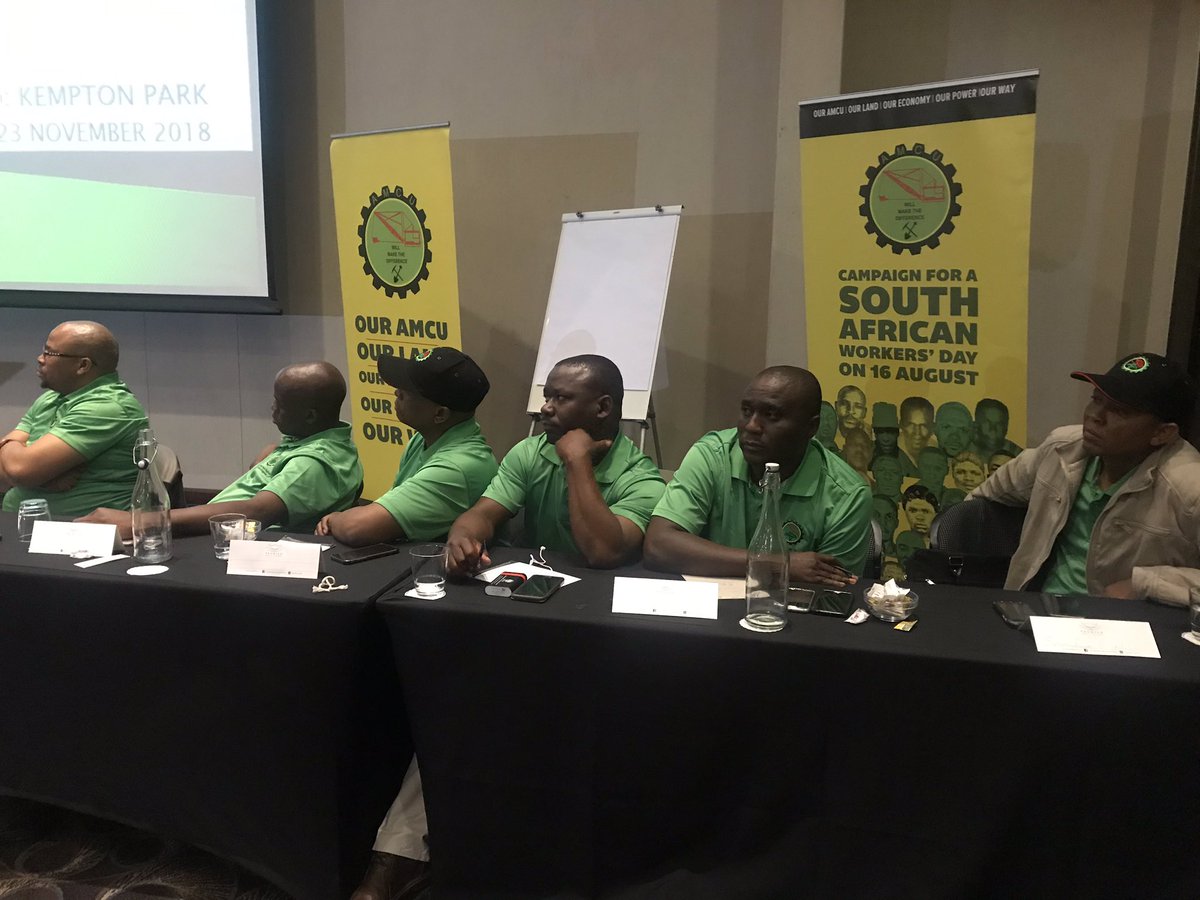 _AMCU's tweet photo. #AMCU National Treasurer thanks the outgoing Limpopo West Region leaders. Comrade Gama says they have done their best in the 4 years they have been in leadership. #ProgressiveUnion #SocialJustice https://t.co/KRo3BtOg2A