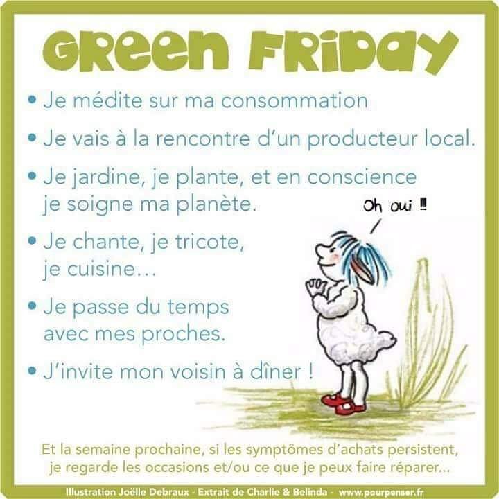 #greenfriday Soyez heureux !

Souriez, riez dès que le pouvez, soyez heureux, simplement 😍

youtu.be/7oNV2KIhYko 

Belle journée les colibris et n'achetez que ce dont vous avez vraiment besoin, la planète n'a pas les moyens de vous faire crédit .