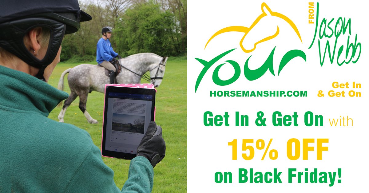 YHorsemanship's tweet photo. Make 2019 your most successful year yet, and take advantage of our Black Friday 15% OFF deal on all our horse &amp; rider training, and online membership, services today. For details and how to claim your discount, click on this link https://t.co/3xZSBW0Mve https://t.co/kZFjoUNdib