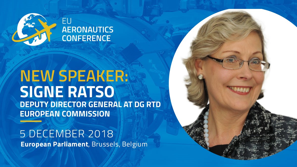 #EUAERO18 SPEAKER ANNOUNCEMENT: Signe Ratso, Deputy Director General at <a href="/EUScienceInnov/">EU Science & Innovation 🇪🇺</a>, will speak at the 4th #EU Aeronautics Conference on 5 December 2018 at <a href="/Europarl_EN/">European Parliament</a> in Brussels! #investEUresearch #ResearchImpactEU #investEU