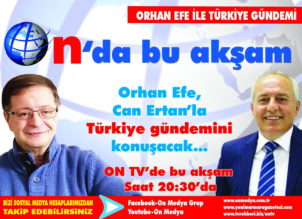 YYoremGzt's tweet photo. ON TV'Yİ İZLEMEK İÇİN :
2- https://t.co/YVPttDAU5H
3- https://t.co/1KZjXHl8iH
4- https://t.co/6tV2ov7EQW #orhanefe #canertan #ontv #canlıyayın #canlı https://t.co/kJ4hUlRIdg