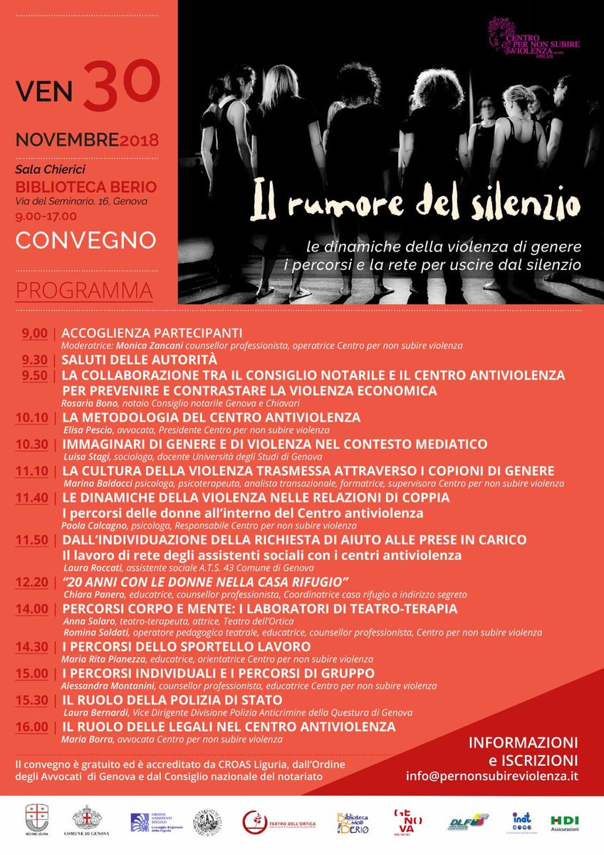 ilnotariato's tweet photo. #25novembre Giornata Internazionale contro la violenza su donne 🚺A #Genova con @UdiAntiviolenza contro✋violenza economica: in ogni storia di maltrattamento c’è risvolto economico💟https://t.co/ekZC8AtKxD #NonÈNormaleCheSiaNormale #unrossoallaviolenza #nonseisola #MeToo #TimesUp https://t.co/yz7QCr4gUw