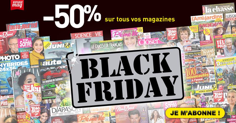 kiosquemag's tweet photo. 🚨 Dernières heures ! #BLACKFRIDAY : Tous vos magazines à -50% ! Viiite, j'en profite : https://t.co/r9508AQspD
#BlackFridayALERT #blackfriday2018 #BonsPlans #Magazines #Abonnement https://t.co/TKAB81hSEn