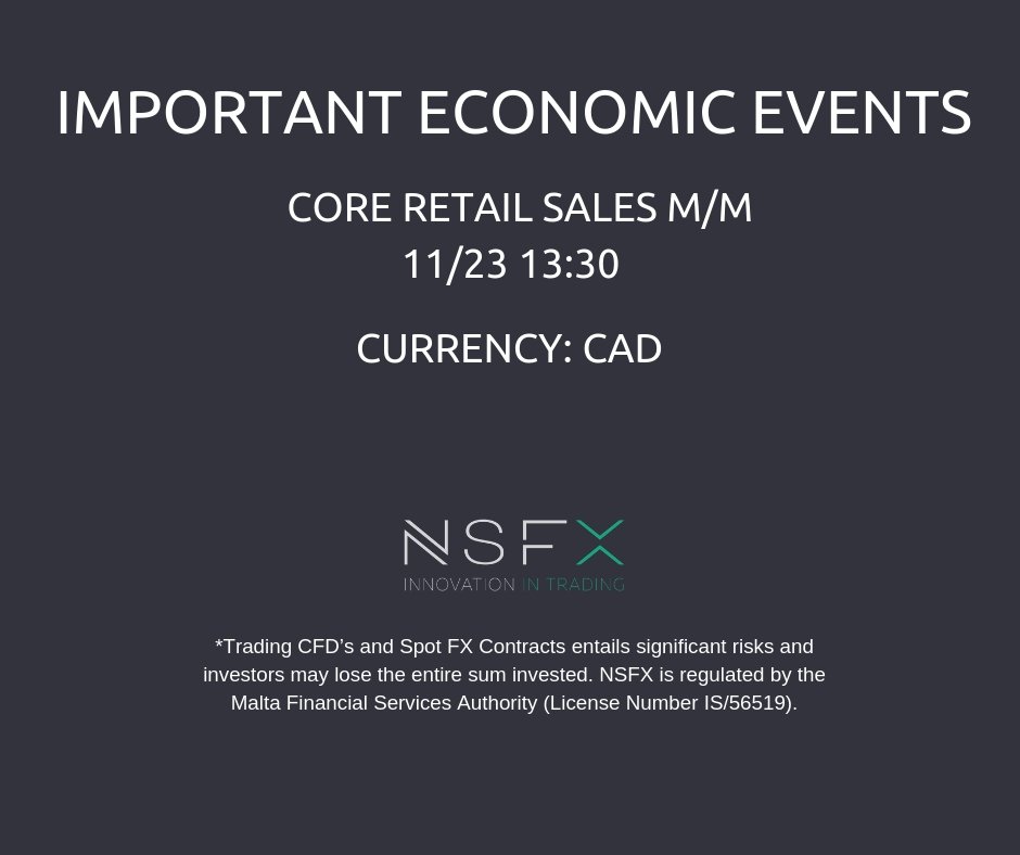 NSFX_Trading's tweet photo. IMPORTANT ECONOMIC EVENTS: Core Retail Sales m/m . 11/23/2018 13:30. CURRENCY CAD. https://t.co/hEHINbX8MW  #CFD #ECN #finance #economy #innovation #market $earn #trading #traders #NSFX #currency #MT4 #daytrading #FXsignals #RT #FX #News. https://t.co/PH36ylfDrv