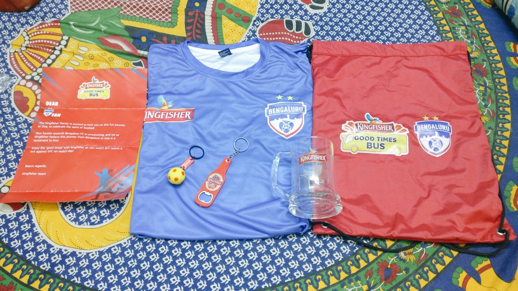 Anand1vm's tweet photo. Still can't believe how this trip happened. Watte a game, what an experience.Thanx @kingfisherworld 4 a delightful #KFGoodTimesBus with lots of fun &amp; frolicsome. Now at 🏠 with plenty of #goodtimes to share. 
#NammaKingfisher #NammaBengaluru #WeAreBFC @bengalurufc https://t.co/wqaWNYWnlL