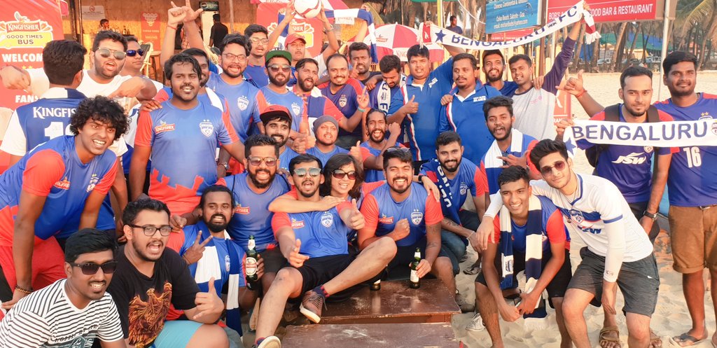 Anand1vm's tweet photo. Still can't believe how this trip happened. Watte a game, what an experience.Thanx @kingfisherworld 4 a delightful #KFGoodTimesBus with lots of fun &amp; frolicsome. Now at 🏠 with plenty of #goodtimes to share. 
#NammaKingfisher #NammaBengaluru #WeAreBFC @bengalurufc https://t.co/wqaWNYWnlL
