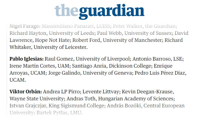 Un placer haber colaborado junto con <a href="/enriquearroyas/">enrique arroyas lang</a> en el magnífico especial del <a href="/guardian/">The Guardian</a> sobre el mayor desafío político de nuestros tiempos, el #populismo. Descubre con qué líder populista encajan tus ideas mediante este quiz :) #populism #journalism theguardian.com/world/ng-inter…