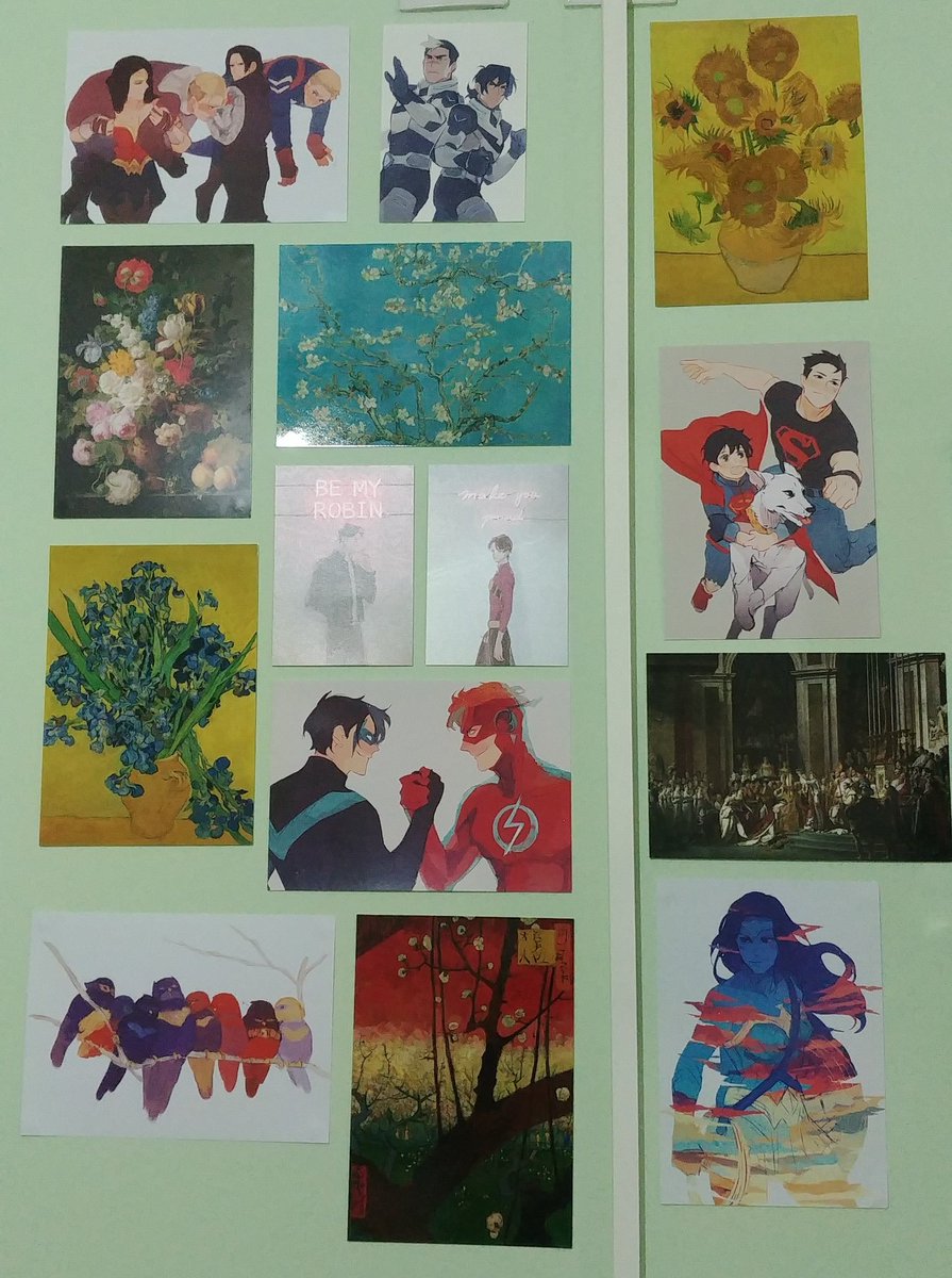 Finally got around to adding more prints to my wall. I'm really crooked, but this is as good as I'll get.
Most prints are from @L_Strikes_art, jaytim from @toi139, van gogh from van gogh museum, the two others from the louvre