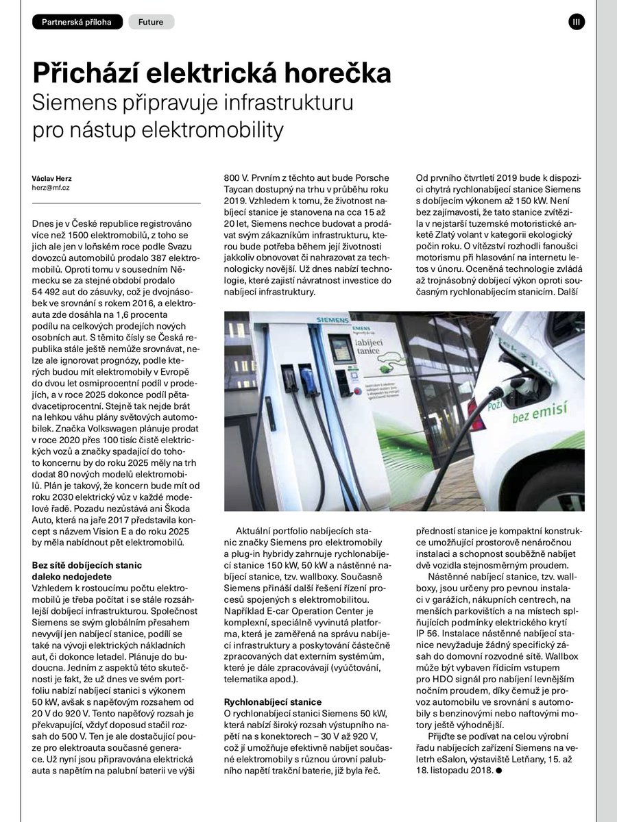 Dnes je v Česku registrováno více než 1500 elektromobilů, ale to se brzy změní. Přichází elektrická horečka #emobility