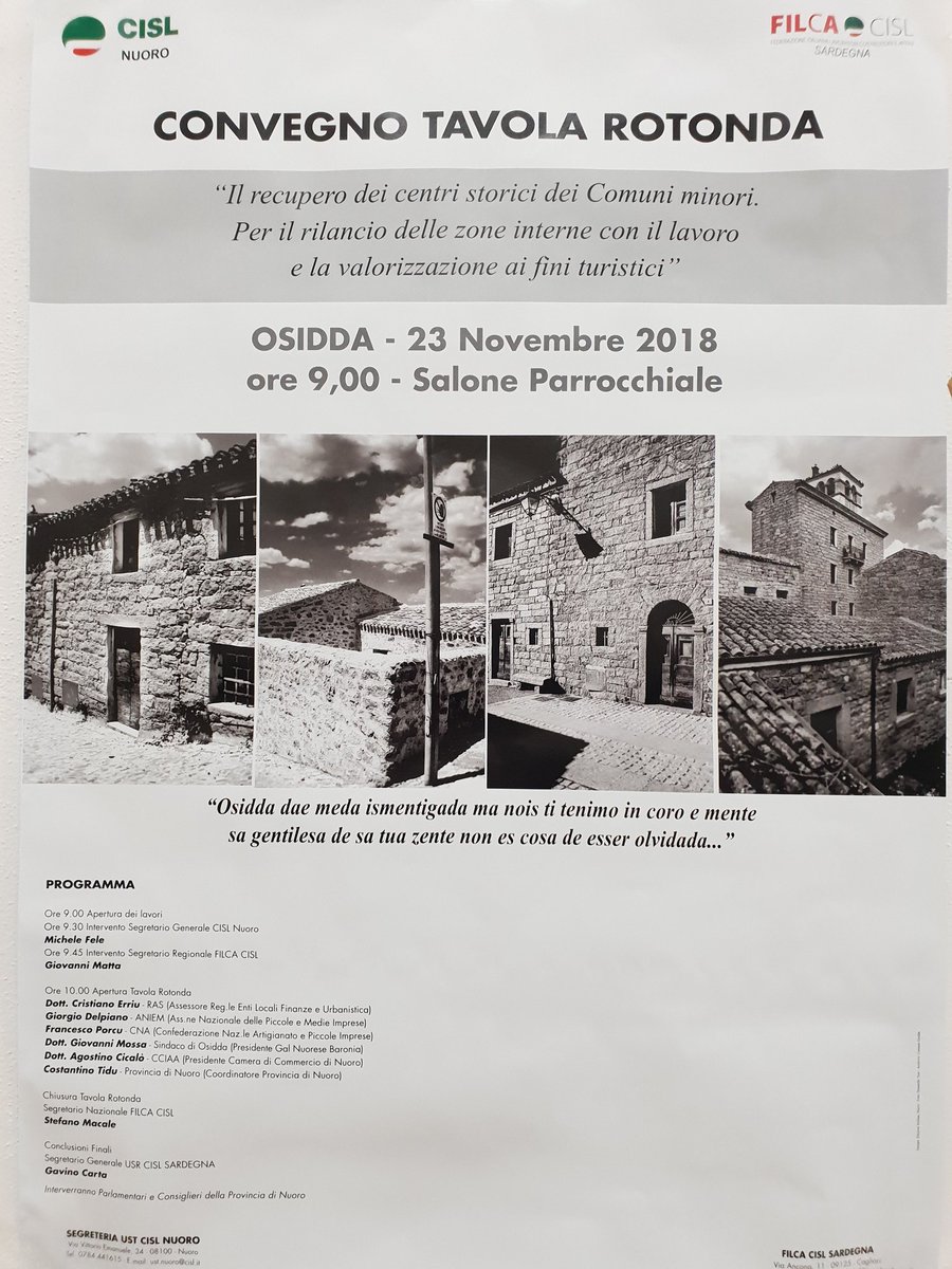 StefanoMacale's tweet photo. Da #Osidda nel centro della #sardegna per il recupero dei #centri #storici e contro lo spopolamento delle aree interne occasione per il rilancio del settore delle #costruzioni e di #sviluppo economico e #occupazionale https://t.co/VF9Tj2QCll