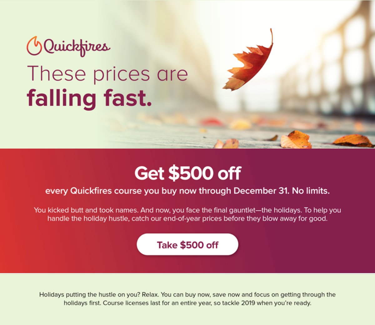 svi_quickfires's tweet photo. For #BlackFriday, give your team the gift of #leadership #training! Take $500 off every Quickfires course through Dec 31. Enter code fallingfast at https://t.co/LK0a3u6l4Y to get started. ⭐️ https://t.co/vdHUZUd17z