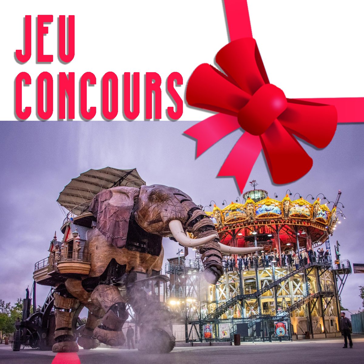 RDVLudique's tweet photo. 🎁🎁 #JEU #CONCOURS // MACHINES DE L’ÎLE DE #NANTES
10 entrées à gagner
Pour tenter sa chance : remplir le formulaire, s'abonner à la page, liker, partager et croiser les doigts 🤣
Du 22 nov<5 déc. minuit
👉 https://t.co/FGkKP0rll5
#jeuconcours #machinesile #naoned #cadeau #lvan https://t.co/iHlULVqRsj