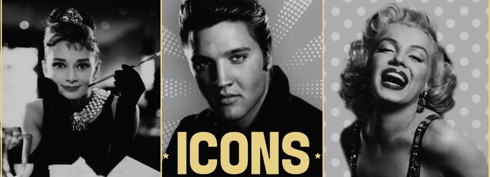 ICONS #ElvisPresley #MarilynMonroe &amp; #AudreyHepburn on items such as scented candles, mugs, glass, passport covers, phone cases, sock, notebooks money pots, chocolates. xpressionsgifts.co.uk #Gift #Gifts #GiftItems #GiftsForHim #GiftsForHer #Presents #Icons #Celebrities #Celebs