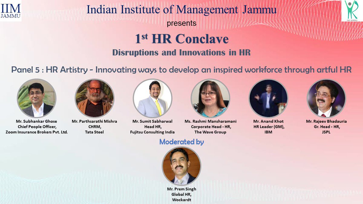 TEDxIIMJAMMU's tweet photo. #Panel5_Speaker_Announcement

The 1st HR Conclave of Indian Institute of Management Jammu proudly announces  Panel 5 speakers.

#HRCONCLAVE_IIMJAMMU
#HRCONCLAVE
#IIMJAMMU
#iimjammu
#IIMJ
#iimj
#HR
#IIM https://t.co/YOcKDrIjHi