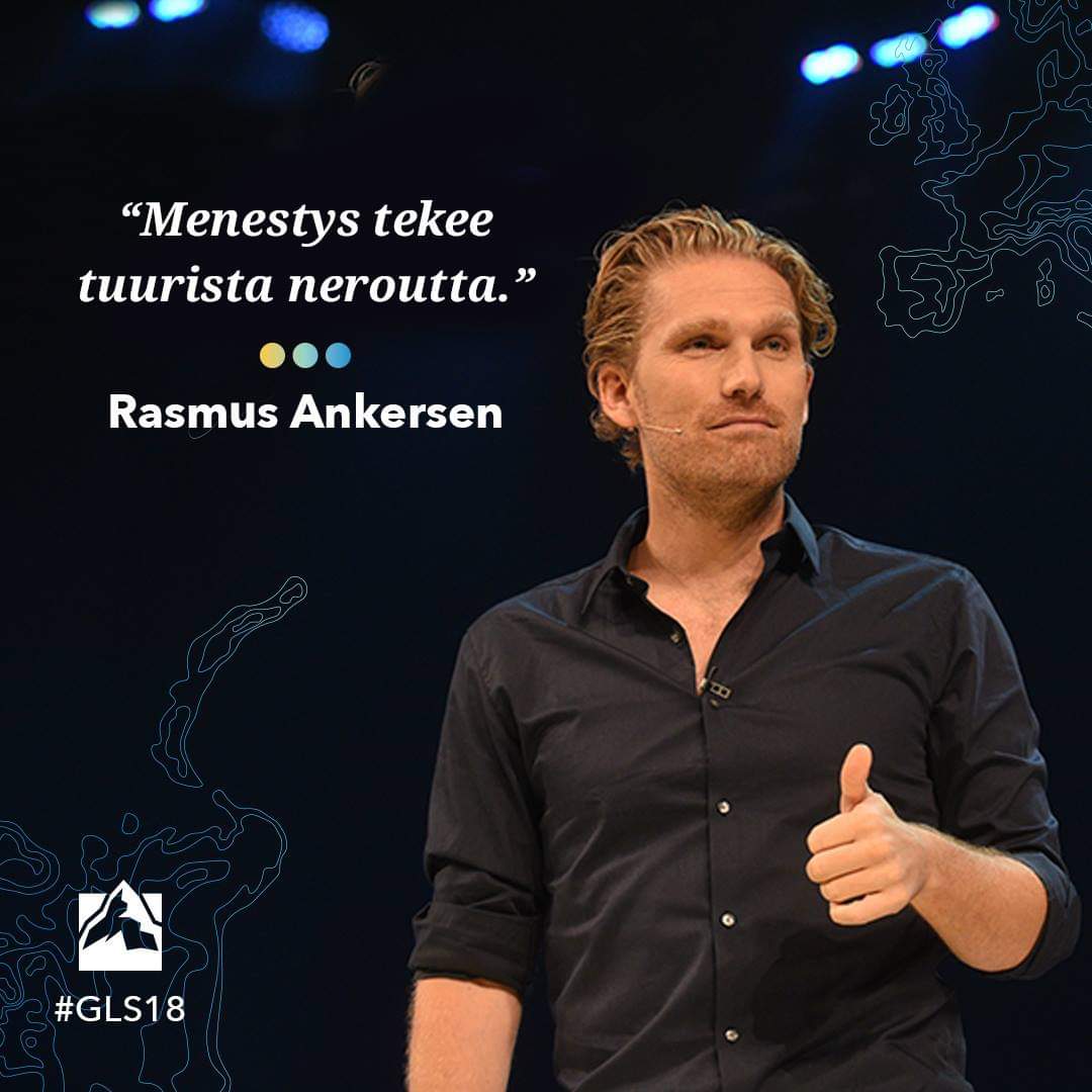 GLS_Suomi's tweet photo. “Menestys tekee tuurista neroutta.”
–Rasmus Ankersen #GLS18 #Helsinki https://t.co/y70iJHe3ZK