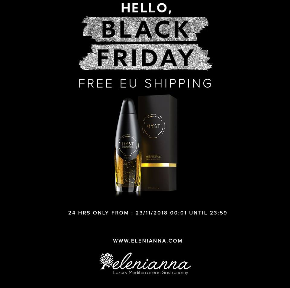 TODAY FOR 24 HOURS ONLY- free delivery on your orders placed on Black Friday on Elenianna  elenianna.com/myst-gold-24-k… #oliveoil #giftideas #gift #BlackFriday