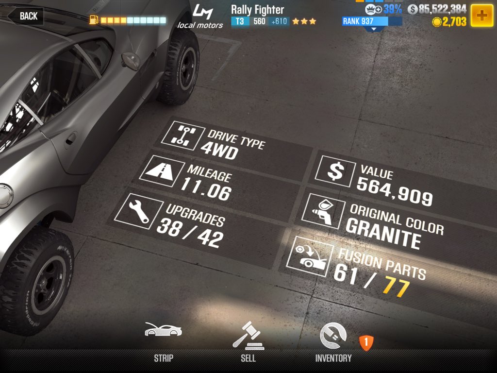 WildWolfCSR2's tweet photo. Very tough Prestige Cup &amp; just squeezed through with 3 Stage 6 parts &amp; 61 fusions #CSR2 @CSRRacing https://t.co/1JbAhW0n1k