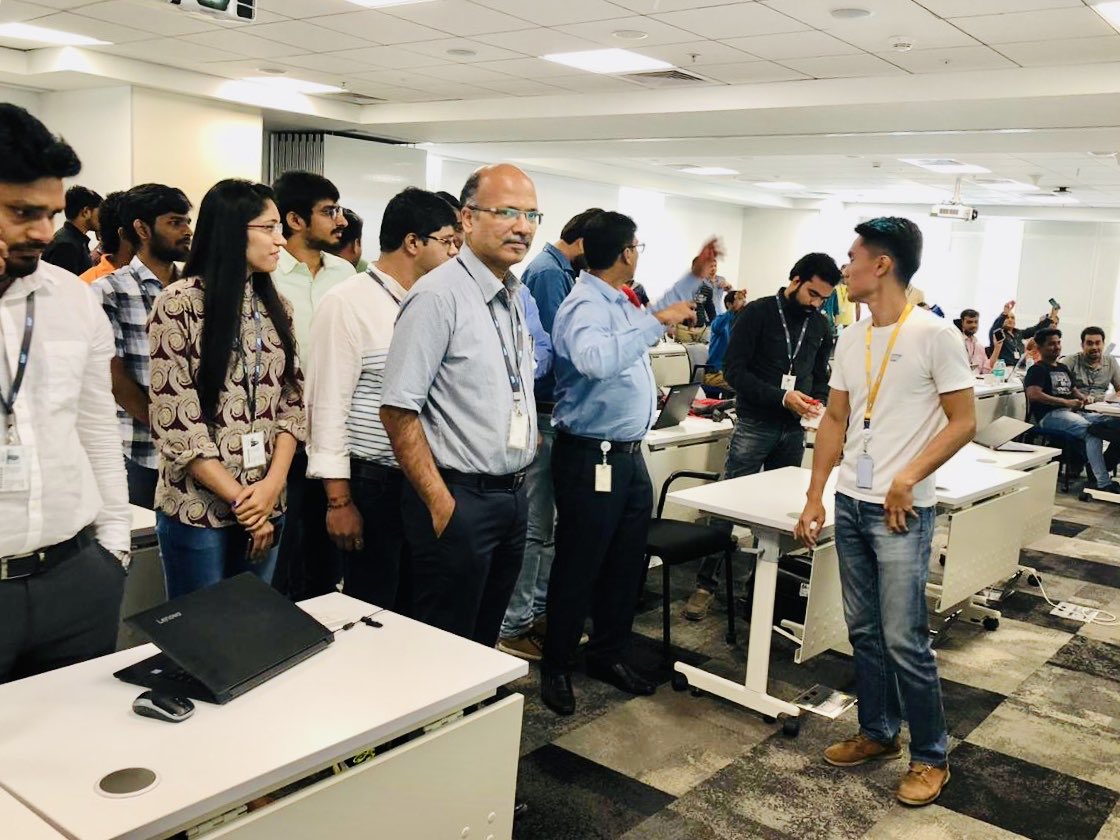 anil_marali's tweet photo. Day 5 of #DigitalTransformation Tech Workshop @SAPIndia Bengaluru; Partners learning about #Chatbots #NLP #Cloud #Foundry #IoT Sensors exercise and presenting to @satishkumarm @jacobahtan @rohithasri ✨ an interesting session for all😀

#SAP #SAPBusinessOne #innovation https://t.co/Jp1ywGJzxs