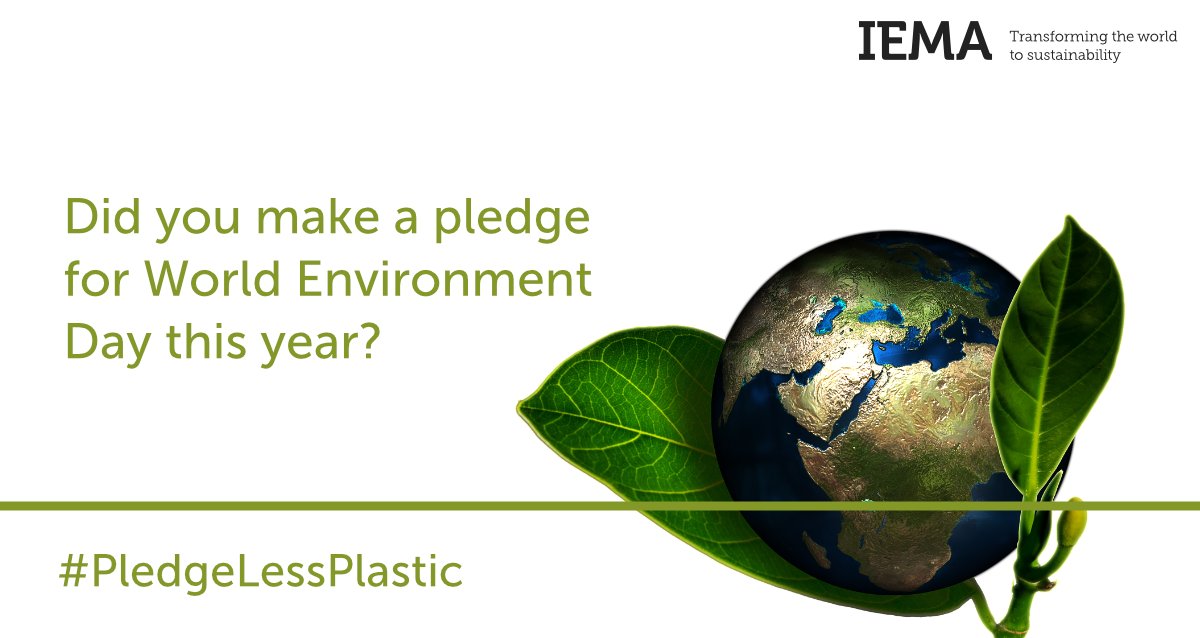 ISEPglobal's tweet image. Did you make a pledge for #WorldEnvironmentDay this year? Let us know how your pledge is going and be part of our &apos;6-months on&apos; campaign by contacting Sarah Oates via email: sj.oates@iema.net #PledgeLessPlastic #Enviroment