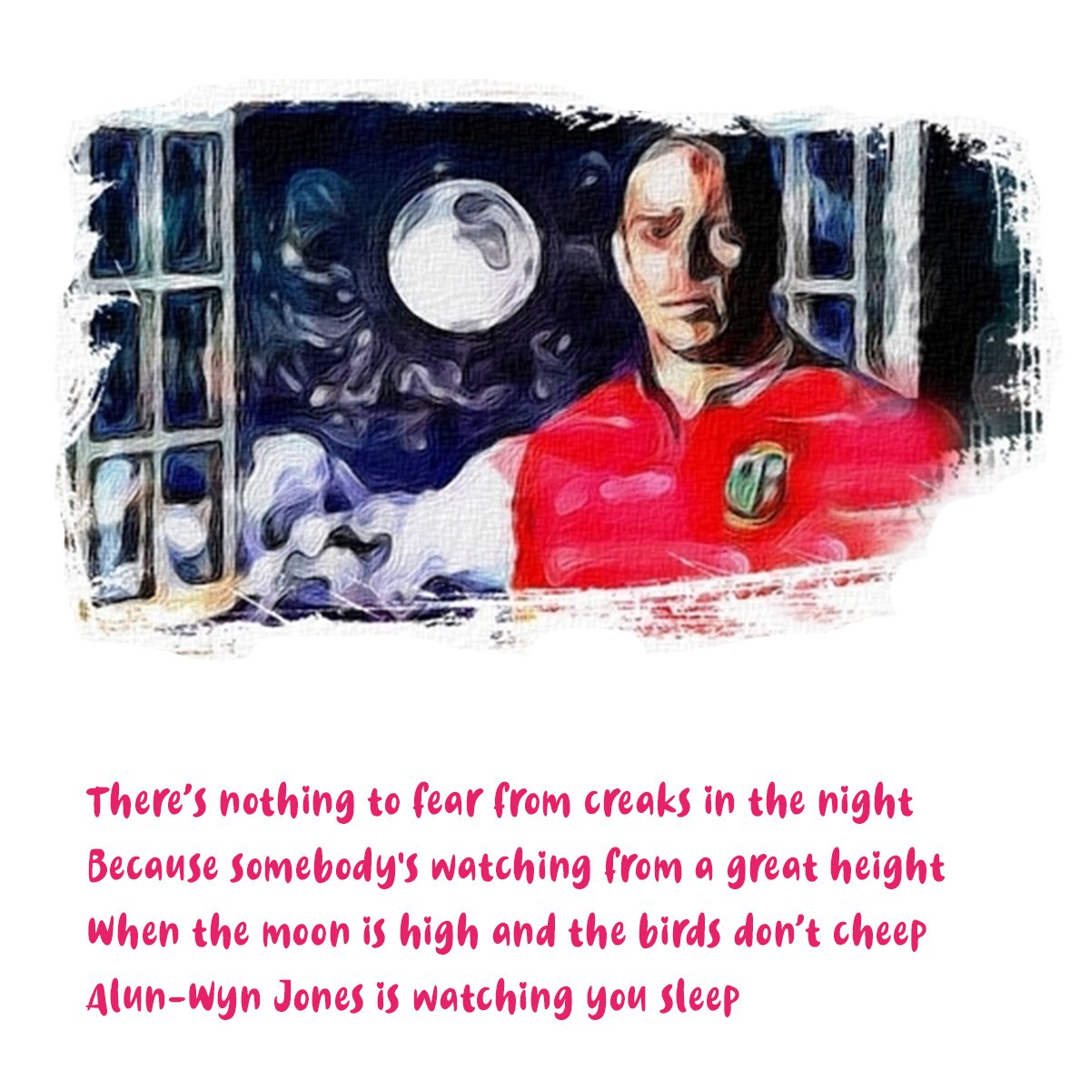 WelshDalaiLama's tweet photo. When you improvise a story for your kid at bed time but take it way too far. 
#AlunWynJonesIsWatchingYouSleep https://t.co/W4VfvGVigy