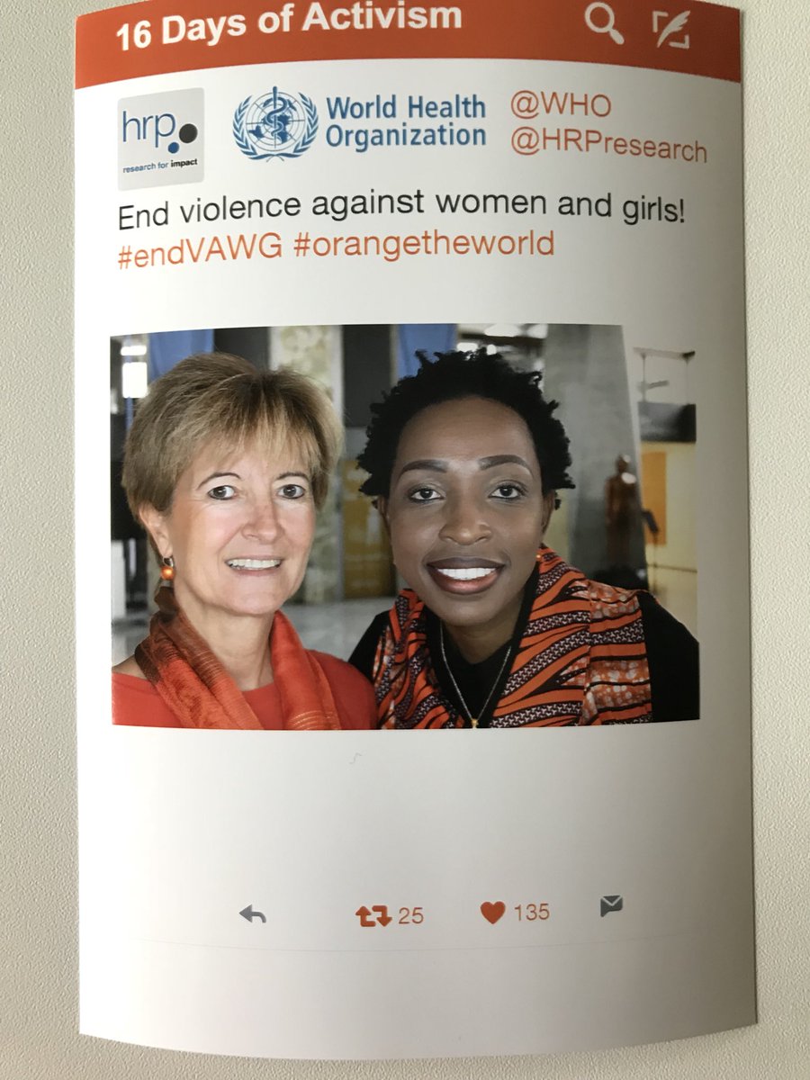 IsabelleNuttall's tweet photo. End violence against women and girls ! Nice to be able to take a picture today.Let’s keep supporting the campaign for 16 days. #endVAWG #orangetheworld @WHO @DrTedros @DrSenait https://t.co/U6yTS0G46J