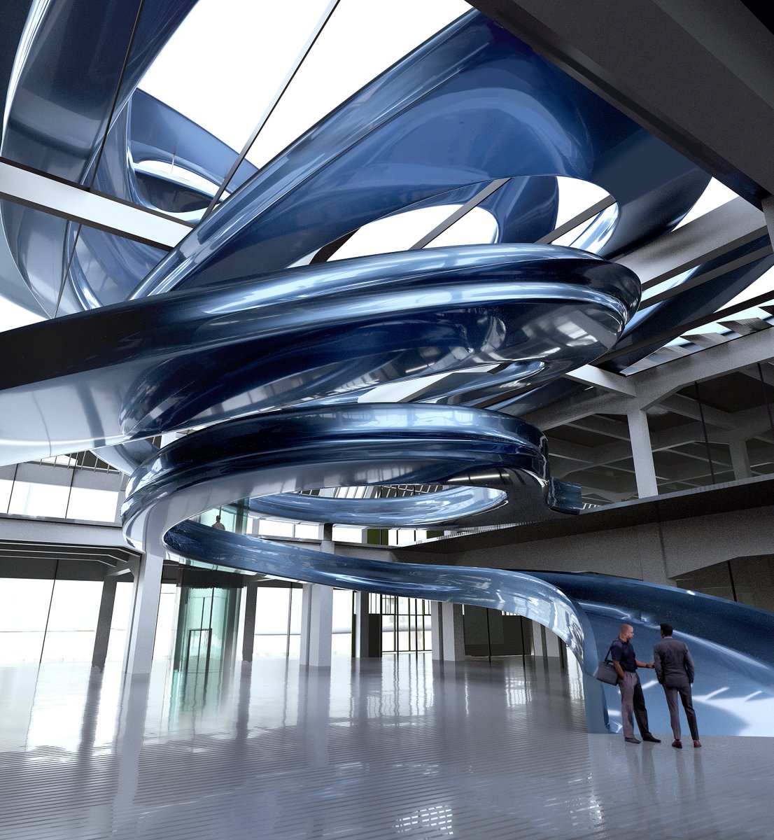 architectenweb's tweet photo. MAD Architects ontwerpt een cirkelend uitkijkplatform voor de Fenix II-loods op Katendrecht: https://t.co/zPCMt2XNyG https://t.co/3AXANGzhdO