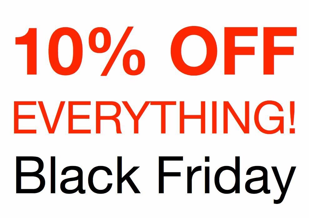 Our #BlackFriday event is now on! 
10% off EVERYTHING today only! 
Don’t miss out! 
#BlackFriday
#shoplocal #Cowbridge #Christmas #bargains