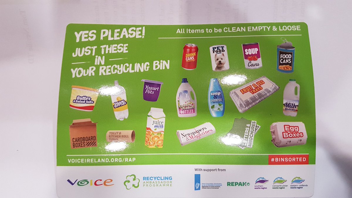 SustyMagpies's tweet photo. Check out really USEFUL #recycling info resources from @VOICE_Ireland at https://t.co/zl6QVWVrIt #BinSorted @Psydeshow_tad https://t.co/6wzTAFUbEe