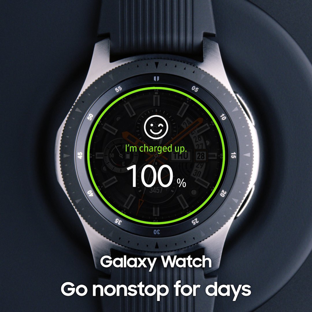 With a long lasting battery life, stay connected longer. #GalaxyWatch
Learn more: http://smsng.co/GalaxyWatch_ift