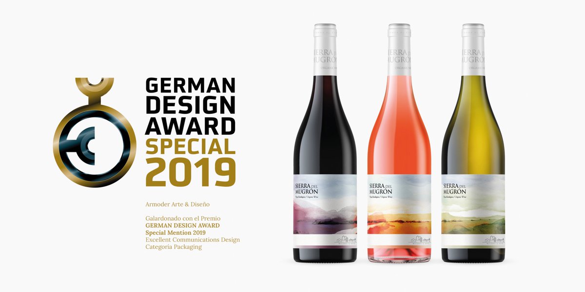 armoder1's tweet photo. #Armoder Galardonado!! con 2 Premios #GermanDesignAward - Special Mention 2019 por El Consejo Alemán de Diseño por nuestros diseños La Joven Garnacha y Sierra del Mugrón. Muchas Gracias! #diseñoetiquetavino #diseño #premio https://t.co/EzJMn4UhxD https://t.co/ZtiPpevOJM