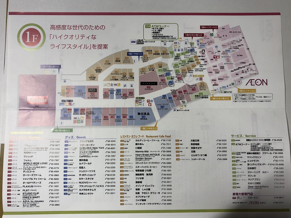 イオンモール大和郡山 2010年開業。地上4階建。旧ジャスコ。イオン