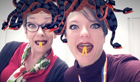 Message from Veronica:  Today is my last day in Earth Sciences; Jo will be back on Monday.  Thank you all for making me welcome - it has been a pleasure to be here.  Here is a picture of Jo and I refining our customer-care skills!