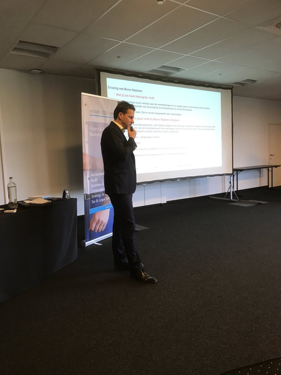 hanscools's tweet photo. Ook Guy Valckenier spreekt gepassioneerd over zijn ervaring met @MooreStephensBE als trouwe klant #MSCD2018  #companyday #greatcompany https://t.co/wiFMqErIG1