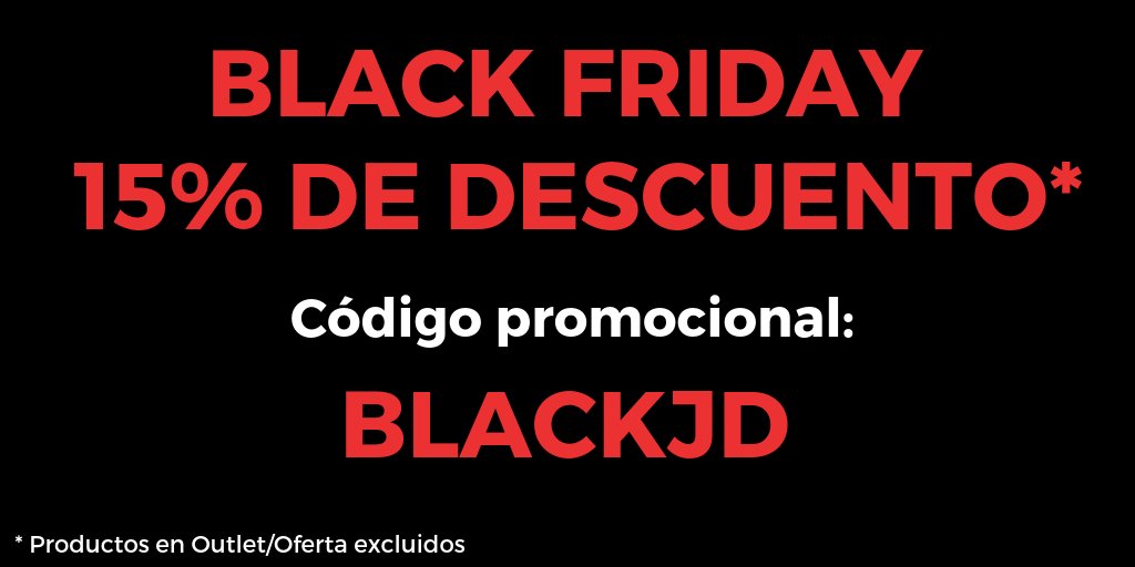 JansendisplayES's tweet photo. Es Black Friday en Jansen Display! 
Aprovecha nuestro descuento de 15% en todos nuestros productos con el código BLACKJD!
Oferta disponible hasta el 26/11. *Productos de Outlet/Oferta excluidos https://t.co/jh2rqx8ceQ