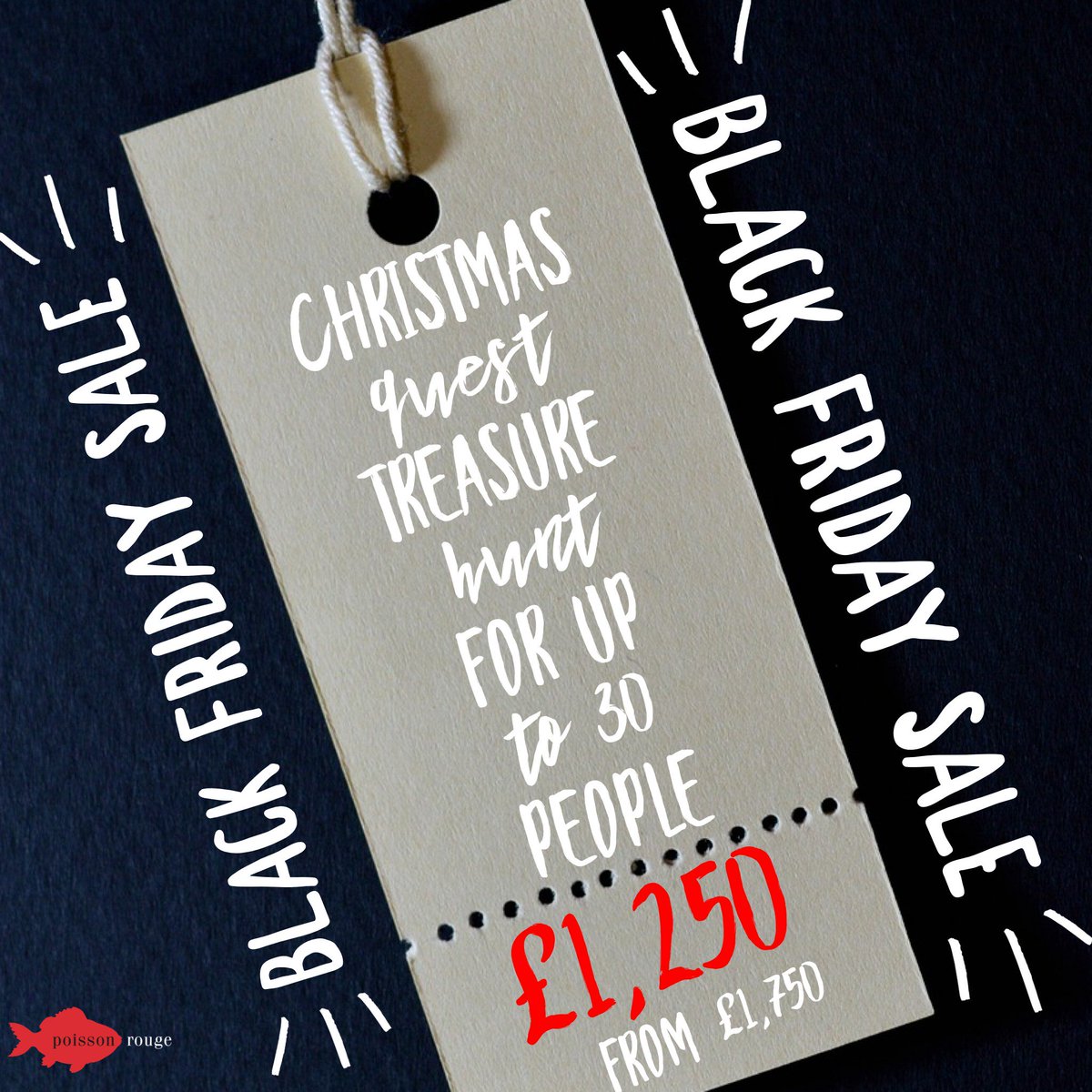 Try out our brilliant Christmas team building activity the Christmas Quest! Call or email for details 02033978999 - info@poissonrouge.co.uk

#blackfridayuk #BlackFriday #BlackFridayDeals