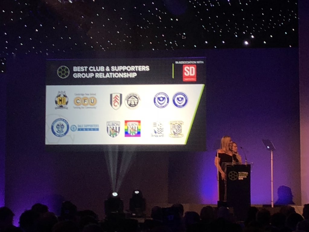 WBALGBT's tweet photo. Great night at the @footiebizawards and we’re so proud to have won Bronze for ‘Best Club & Supporters Group Relationship’ with @WBA.
Thanks to everyone at West Bromwich Albion, our members, @SuppDirect, @AnwarU01 and @footiebizawards.
#WBA #FBA2018 https://t.co/alq0daylt6