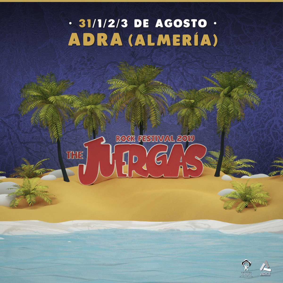 thejuergasfest's tweet photo. ¡¡Esto comienza!!😃🤘🌞🏖️❤️🎧
Los días 31 de Julio, 1, 2 y 3 de Agosto 2019 os espera la 7ª edición de The Juergas Rock Festival en Adra (Almería). Los mejores conciertos en un marco espectacular y en uno de los mejores recintos del país, junto al mar! 
https://t.co/XQXRqBcfS4 https://t.co/qFszVunqOM