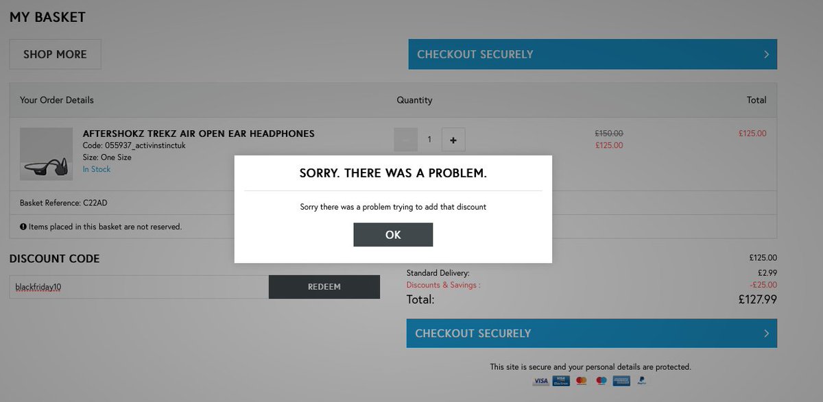 philipcrowe's tweet photo. @activhelp hi there .. trying to order something and the black friday code isn't working .. https://t.co/jOGss0ORiW
