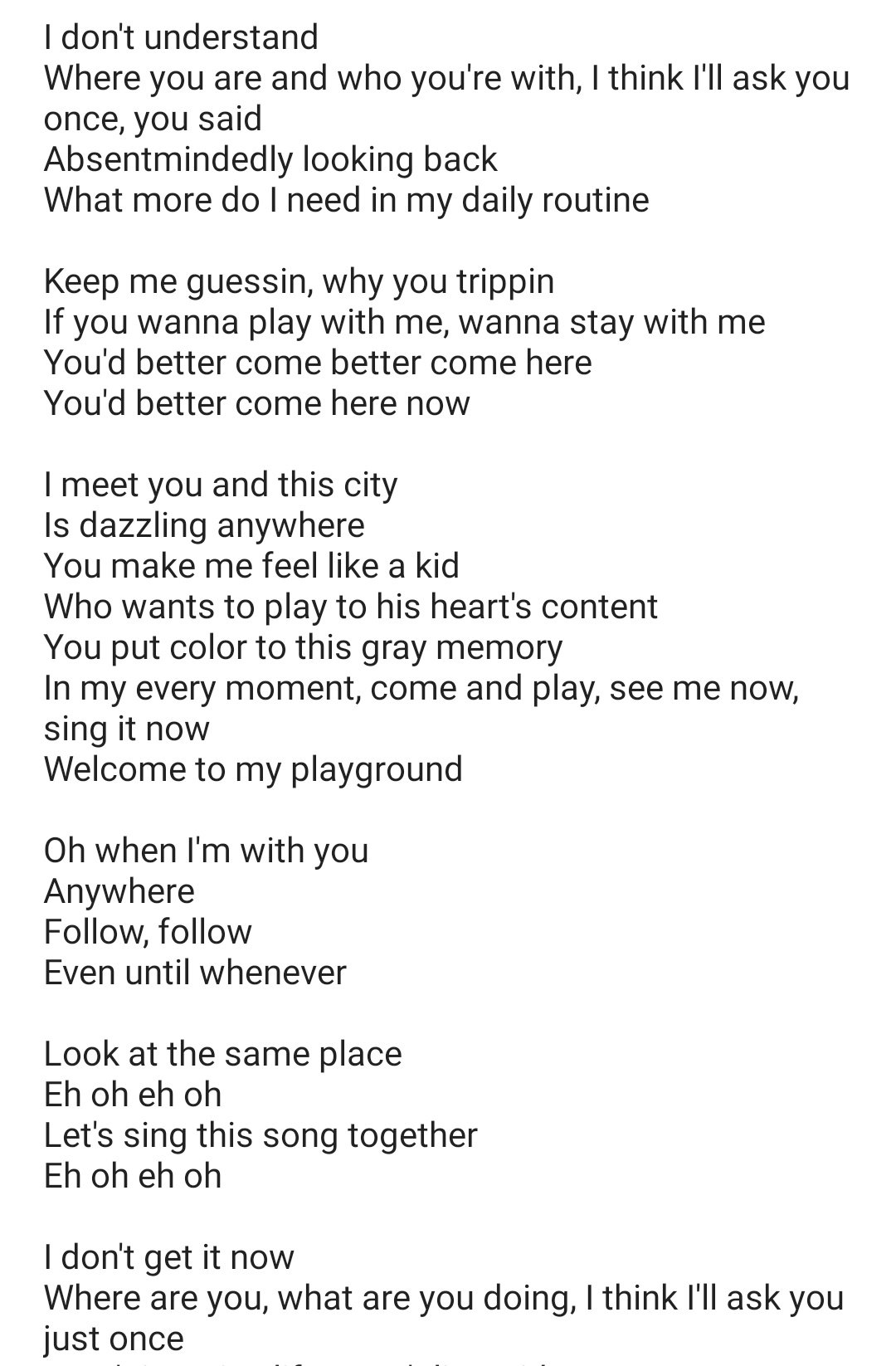 엘르 en X: welcome to my playground lyrics english trans 🥰   / X