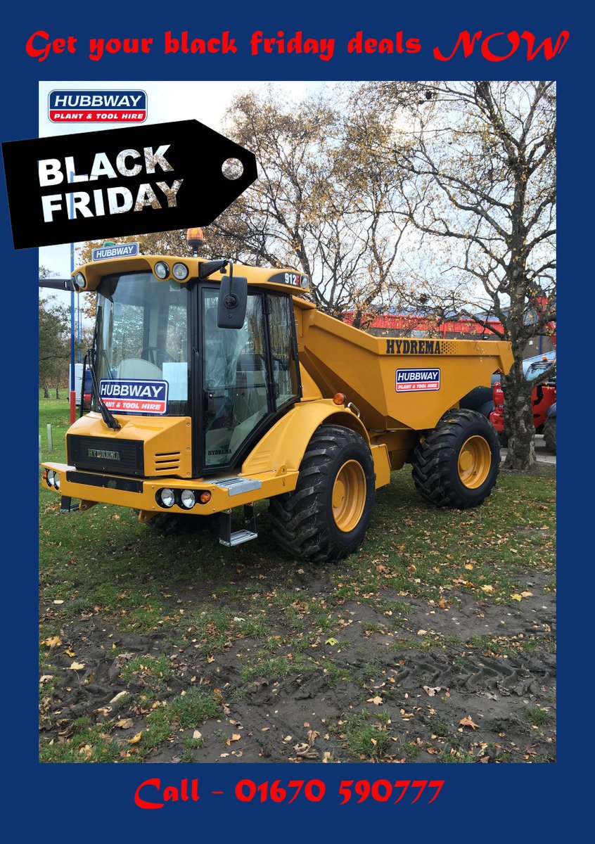 HubbwayHire's tweet photo. Happy Black Friday! Get your orders in before 5PM
#BlackFriday #Hydrema #912F #PlantHire #NorthEast #TheBestKit #Hubbway #DontGetStuckInTheMud https://t.co/2Amgb9cOtd