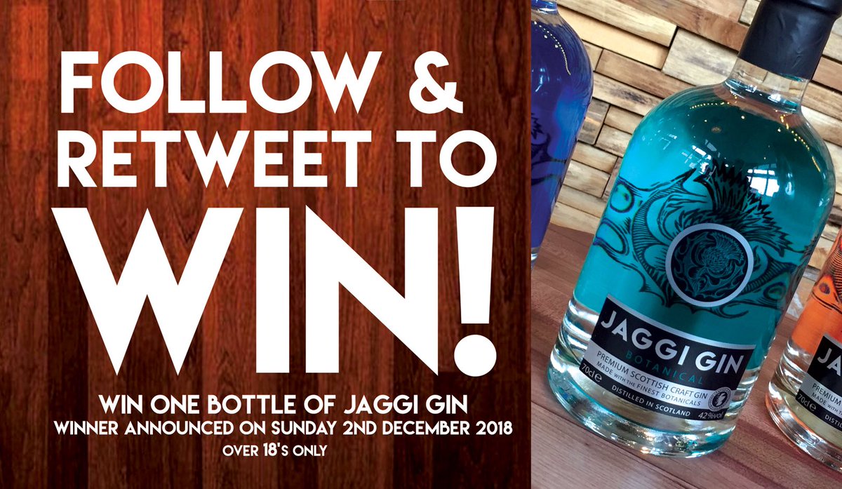 COMPETITION TIME: We are giving away a bottle of our Jaggi Gin at the end of the month. Simply 'like &amp; RT' this post, your name will be entered into our draw, a name will be picked at random at 5pm on Sunday 2nd December 2018. You must be +18 yrs and live in the UK #gin