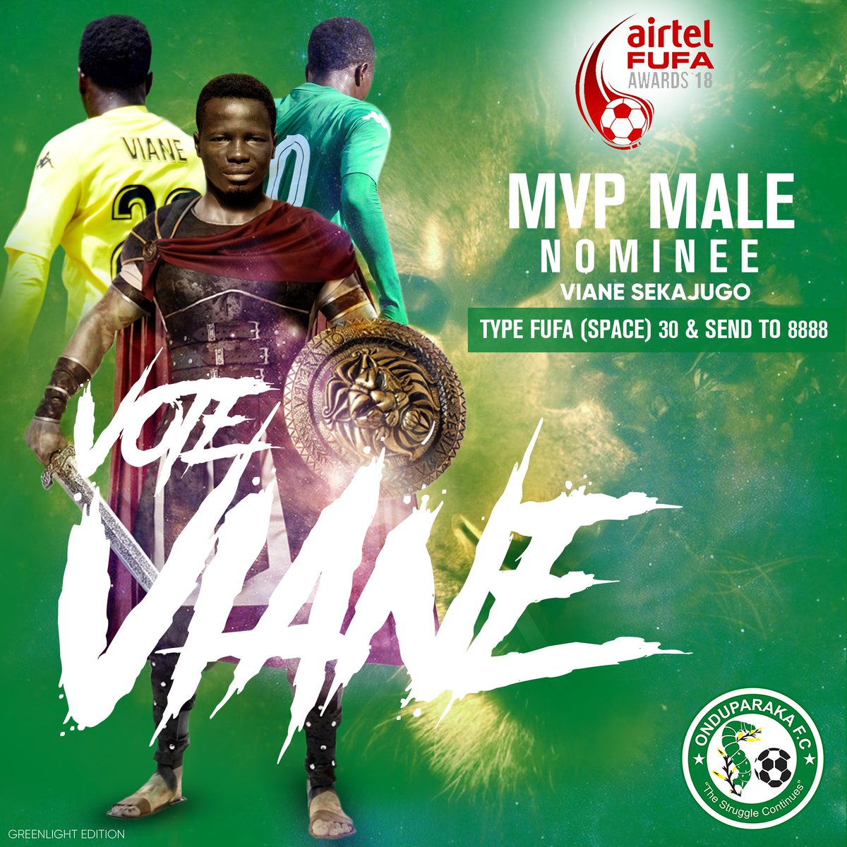 Mirindagraphix's tweet photo. Lets keep voting for the king @SekajugoViane of @ondufc https://t.co/F95THqDGOu