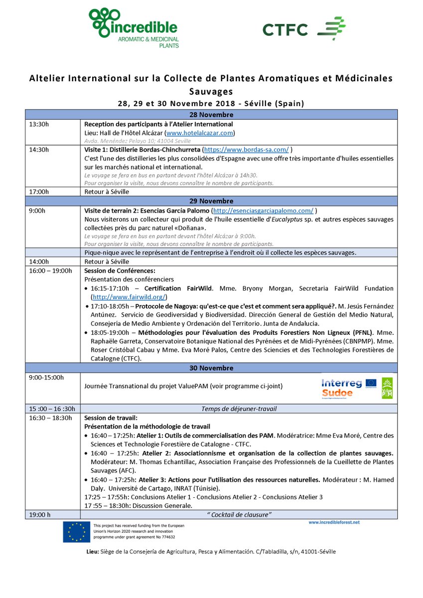 valuepam's tweet photo. De forma complementaria a la jornada de cierre del proyecto ValuePAM, el Proyecto H2020 INCREDIBLE celebra en Sevilla una jornadas, en las que también podéis participar. Adjuntamos el programa. https://t.co/hN3yTk4Ntj