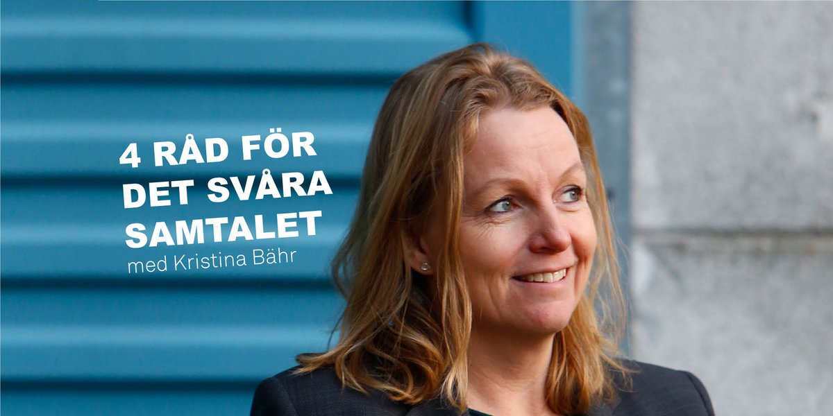 Det svåra samtalet. 
Kanske det jobbigaste och tuffaste för dig som chef.

Kristina Bähr är ledarskapscoach, föreläsare och författare. Hon driver även "Hjärnpodden" och på länken kan du läsa hennes bästa tips för "det svåra samtalet." #ledarskap #chef 

ostsvenskahandelskammaren.se/4-rad-for-det-…