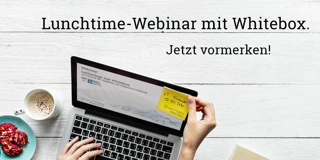 whiteboxEU's tweet photo. Haben Sie in Ihrer #Mittagspause am Dienstag, den 27.11.18, schon etwas vor? Möchten Sie uns dann vielleicht kennen lernen? Wir Sie schon! https://t.co/zsDLjpBdax
  
#RoboAdvisor #Geldanlage #ETF #ValueStrategie https://t.co/JrFP5RO9EA