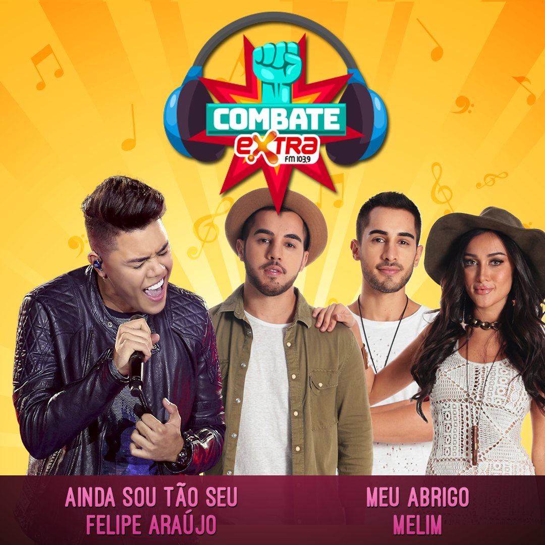 extrafm's tweet photo. Qual música você escolhe no combate de hoje?
🎵 1- Ainda sou tão seu - Felipe Araújo
🎵 2- Meu Abrigo – Melim
Participe do Combate Extra e concorra a prêmios! Ligue 31 3515-9400 ou no ou no Whatsapp - 31 99652-1039
#AquiEoSeuLugar #ExtraFM #CombateExtra #FelipeAraújo #Melim https://t.co/wO42iXXMGw