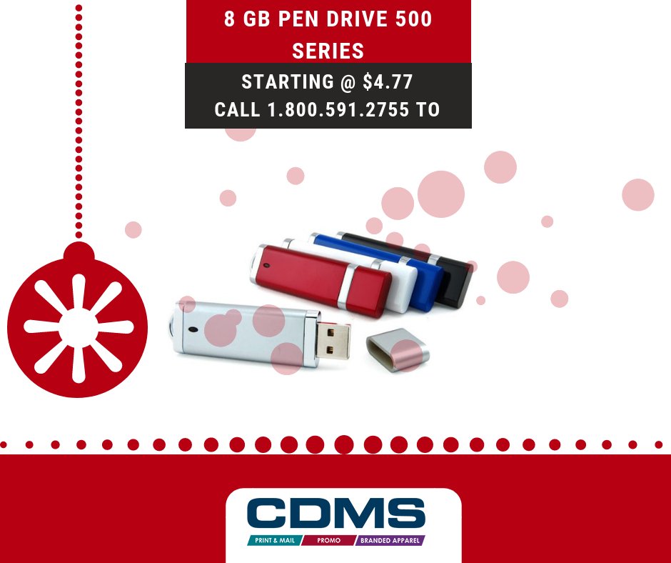 cdmservicesreno's tweet image. This holiday season, give the gift of technology with this 8 GB Pen Drive 500 Series from CDMS. Order it now. Call on 775.823.5336 or visit: bit.ly/2OY3EId #cdms #cdmservices #techgifts #promoitems #holidaygiftideas #corporategifts #promotionalitems #reno