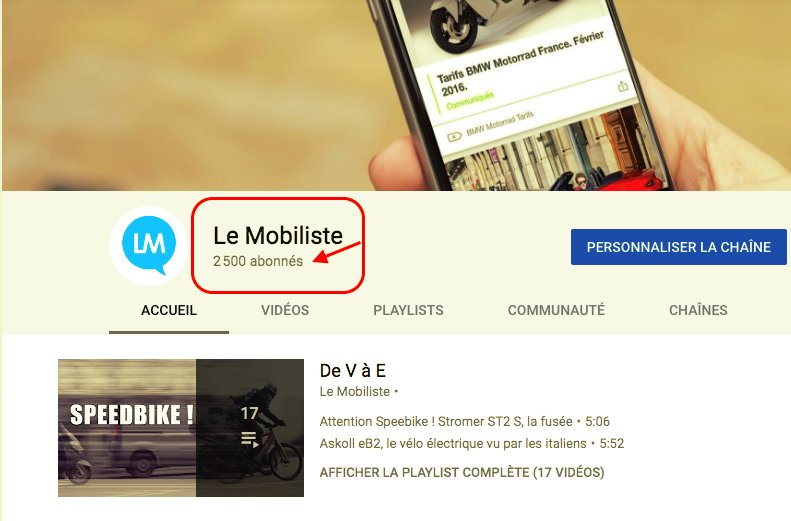 2 500 abonnés sur notre chaîne Youtube !! Merci !!!
youtube.com/lemobiliste