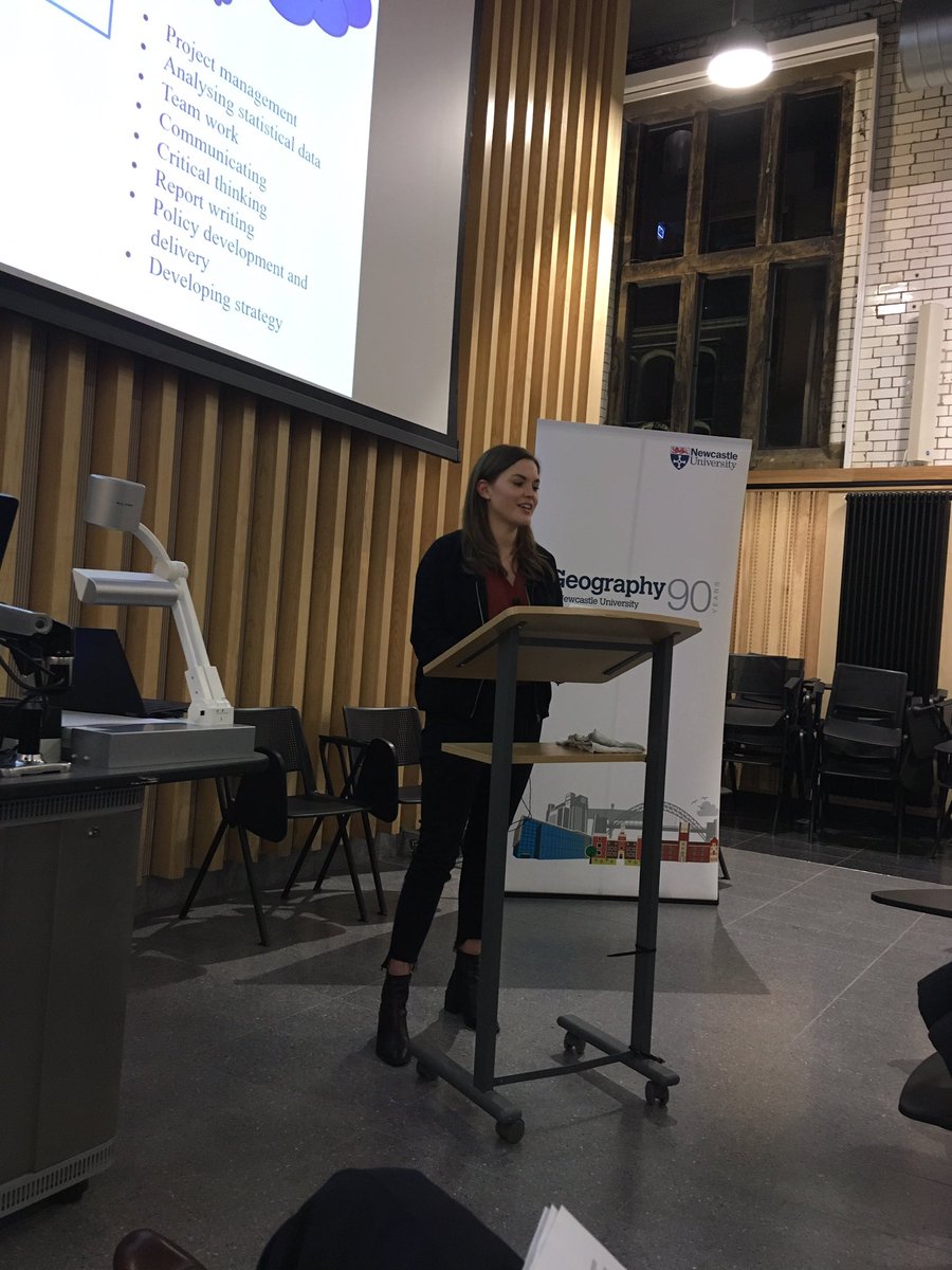 GeoGenGen's tweet photo. Great to hear from #GeoGenGen alum @HannahKatieOSx as part of the @NCL_Geography 90th birthday 'Geographers in Government' event with @GovHeadGeog and learn all about how Hannah is using feminist theory and geographical skills in her working life at the Department of Education https://t.co/PDECAi7ESn